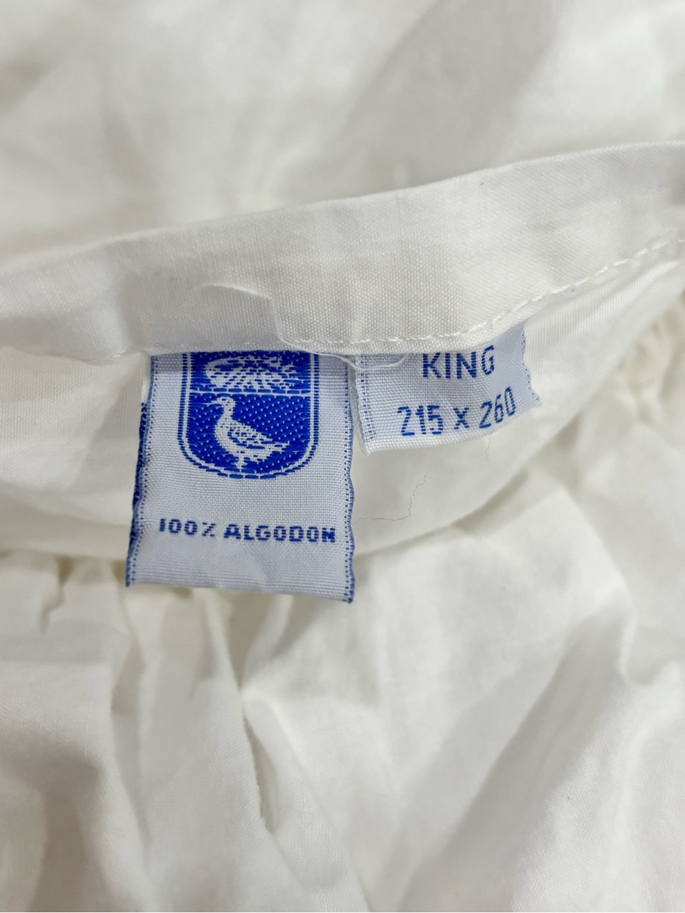 INDUVET CHILE White 100% Cotton Percale Fitted Duvet Cover Zip Close King Size.